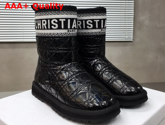 Dior Snow Ankle Boot in Black Quilted Canage Fabric Replica