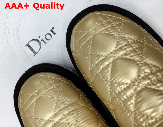 Dior Snow Ankle Boot in Gold Quilted Canage Fabric Replica