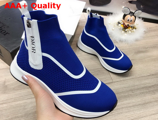 Dior Sock Sneaker in Blue Technical Mesh Replica