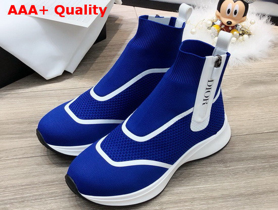 Dior Sock Sneaker in Blue Technical Mesh Replica