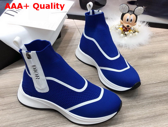 Dior Sock Sneaker in Blue Technical Mesh Replica