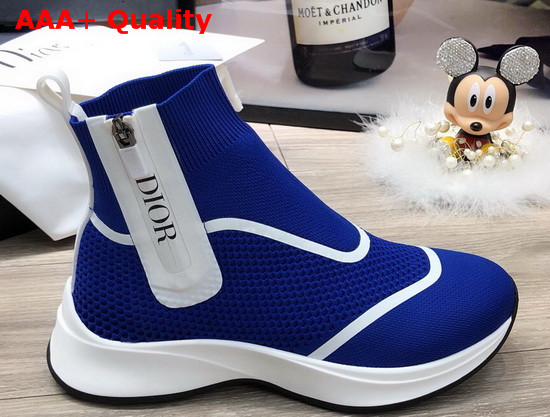 Dior Sock Sneaker in Blue Technical Mesh Replica