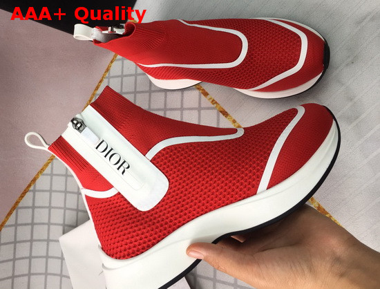 Dior Sock Sneaker in Red Technical Mesh Replica