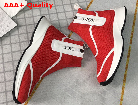 Dior Sock Sneaker in Red Technical Mesh Replica