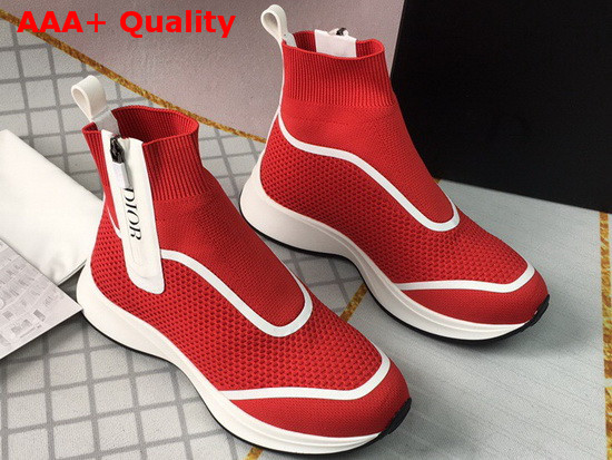 Dior Sock Sneaker in Red Technical Mesh Replica