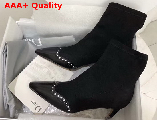 Dior Spectadior Ankle Boot in Black Stretch Suede Calfskin Replica