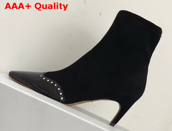 Dior Spectadior Ankle Boot in Black Stretch Suede Calfskin Replica