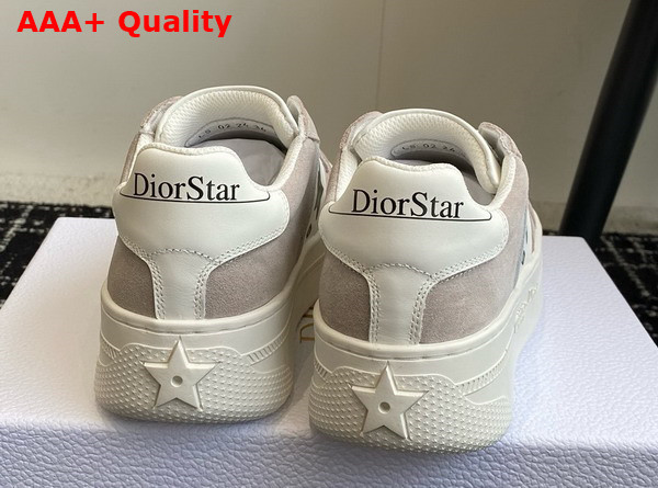 Dior Star Platform Sneaker in Light Beige Suede Calfskin with Black Printed Star Replica