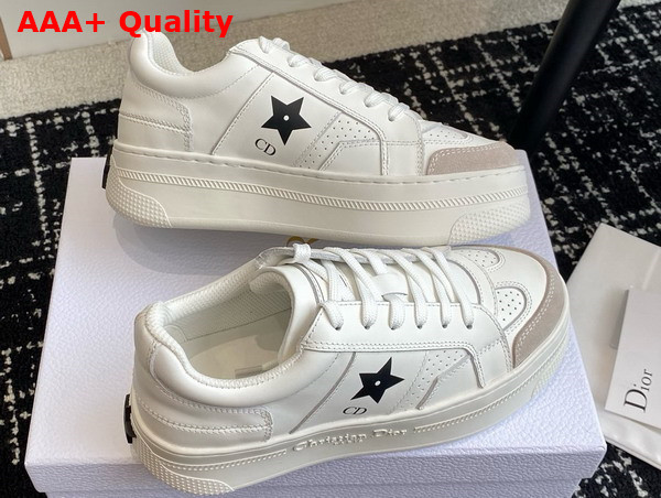 Dior Star Platform Sneaker in White Calfskin and Suede Replica