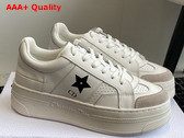 Dior Star Platform Sneaker in White Calfskin and Suede Replica