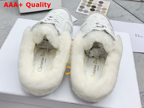 Dior Star Sneaker White Calfskin and Shearling Gold Star Replica