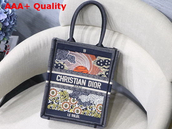 Dior Sun Vertical Dior Book Tote Tarot Embroidered Canvas Bag Replica