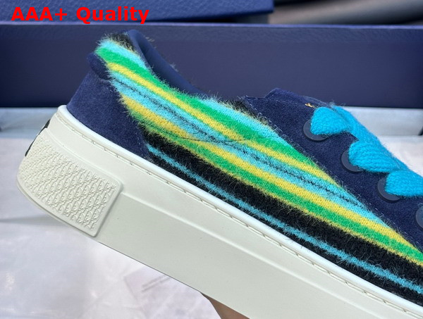 Dior Tears B33 Sneaker Limited and Numbered Edition Blue Multicolor Mohair and Navy Blue Suede Replica