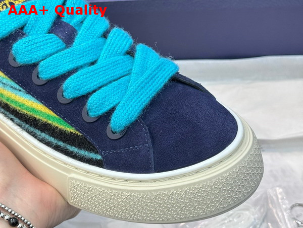 Dior Tears B33 Sneaker Limited and Numbered Edition Blue Multicolor Mohair and Navy Blue Suede Replica