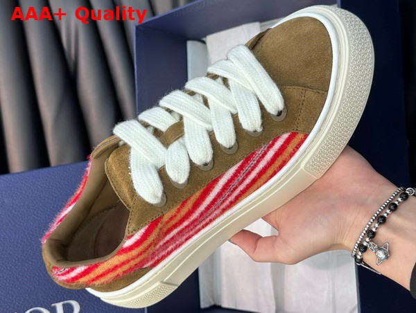 Dior Tears B33 Sneaker Limited and Numbered Edition Red Multicolor Mohair and Brown Suede Replica