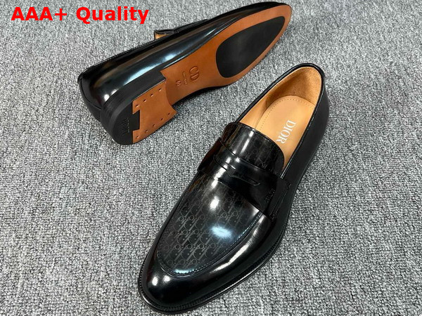 Dior Timeless Loafer in Black Polished Calfskin with Dior Oblique Gradient Replica