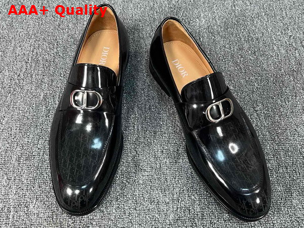 Dior Timeless Loafer in Black Shiny Calfskin with Dior Oblique Gradient Replica