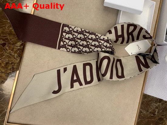 Dior Toile De Jouy Mitzah Scarf in Burgundy Silk Twill Replica