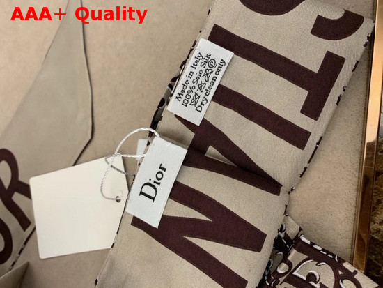 Dior Toile De Jouy Mitzah Scarf in Burgundy Silk Twill Replica