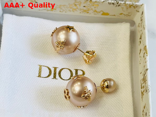 Dior Tribales Earrings Pink Finish Metal with Pink Resin Pearls and a Pink Crystal Replica