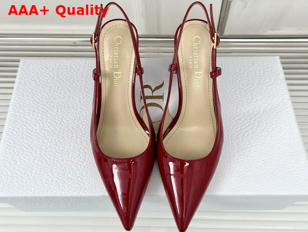 Dior Tribales Slingback Pump in Red Patent Calfskin Replica