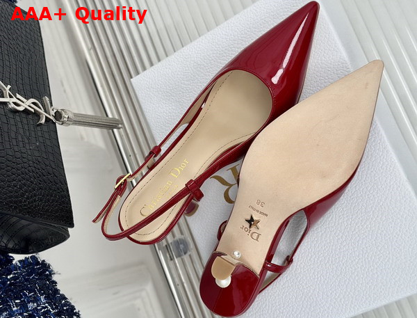 Dior Tribales Slingback Pump in Red Patent Calfskin Replica