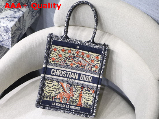 Dior Vertical Dior Book Tote Tarot Embroidered Canvas Bag Replica