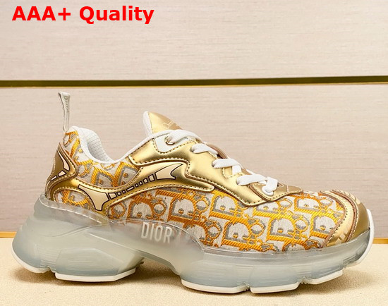 Dior Vibe Sneaker Gold Dior Oblique Jacquard Canvas and Calfskin Replica