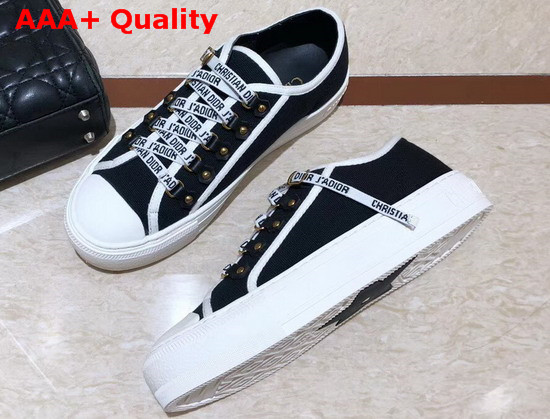 Dior Walk N Dior Low Top Trainer in Black Canvas with Christian Dior Jadior Laces Replica