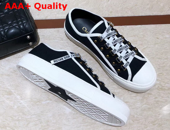 Dior Walk N Dior Low Top Trainer in Black Canvas with Christian Dior Jadior Laces Replica