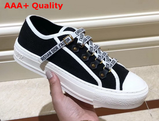 Dior Walk N Dior Low Top Trainer in Black Canvas with Christian Dior Jadior Laces Replica