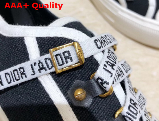 Dior Walk N Dior Low Top Trainer in Black Canvas with Christian Dior Jadior Laces Replica