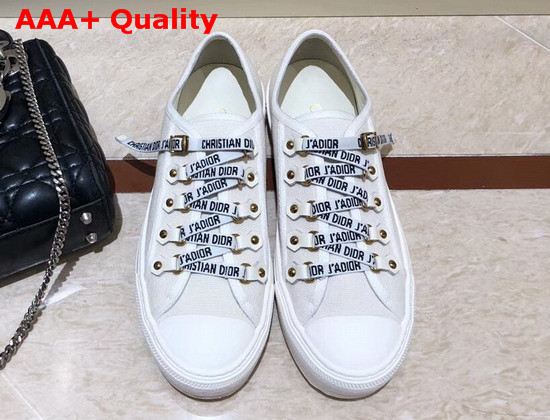 Dior Walk N Dior Low Top Trainer in White Canvas with Christian Dior Jadior Laces Replica