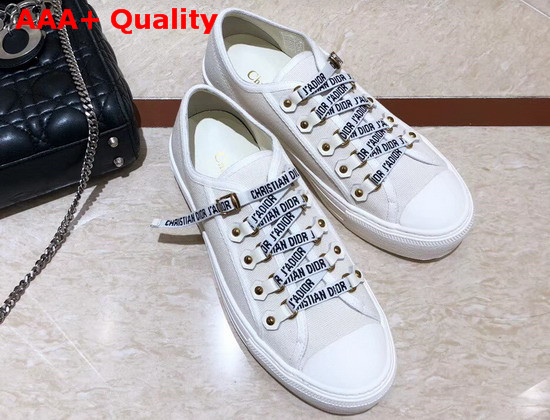 Dior Walk N Dior Low Top Trainer in White Canvas with Christian Dior Jadior Laces Replica