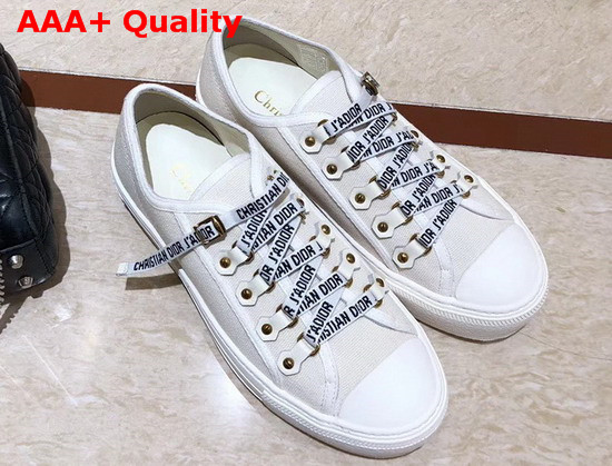 Dior Walk N Dior Low Top Trainer in White Canvas with Christian Dior Jadior Laces Replica