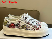 Dior Walk N Dior Platform Sneaker White Multicolor Florilegio Embroidered Cotton Replica