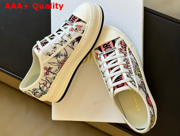 Dior Walk N Dior Platform Sneaker White Multicolor Florilegio Embroidered Cotton Replica