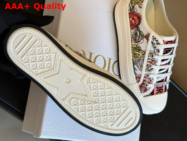 Dior Walk N Dior Platform Sneaker White Multicolor Florilegio Embroidered Cotton Replica