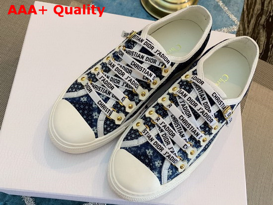 Dior Walk N Dior Sneaker in Blue Embroidered Canvas Replica