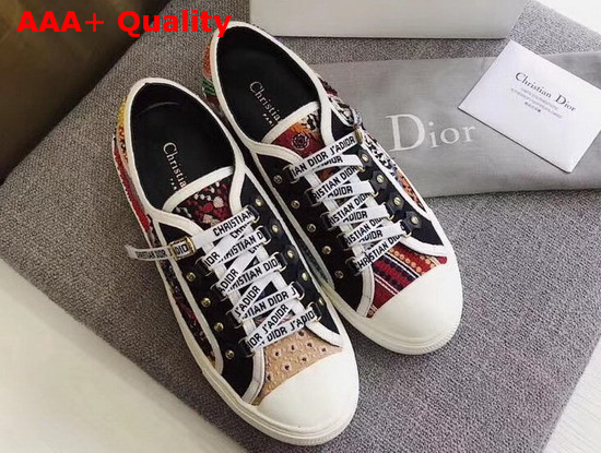 Dior Walk N Dior Sneaker in Embroidered Patchwork Fabric Replica