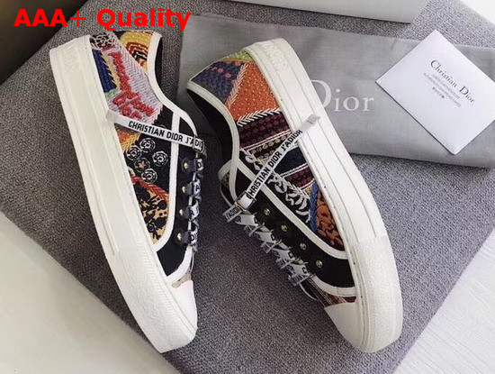 Dior Walk N Dior Sneaker in Embroidered Patchwork Fabric Replica