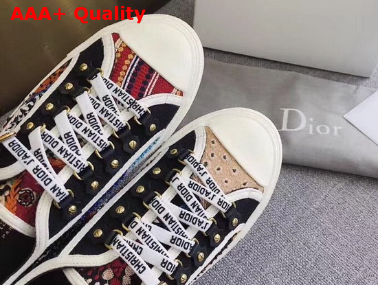 Dior Walk N Dior Sneaker in Embroidered Patchwork Fabric Replica