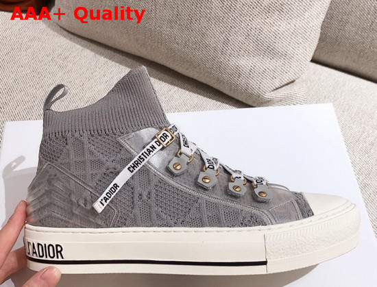 Dior Walk n Dior Sneaker in Gray Technical Mesh with Cannage Embroidery Replica