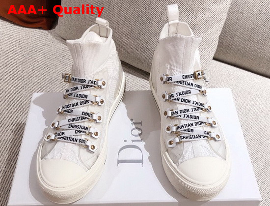 Dior Walk n Dior Sneaker in White Technical Mesh with Cannage Embroidery Replica