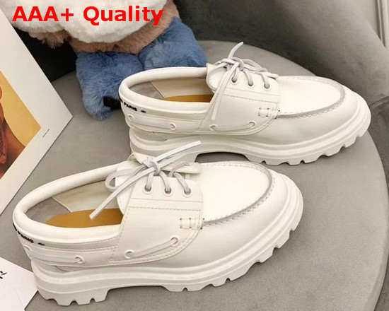 Dior Walker Boat Shoe Off White Rubber and Calfskin Replica