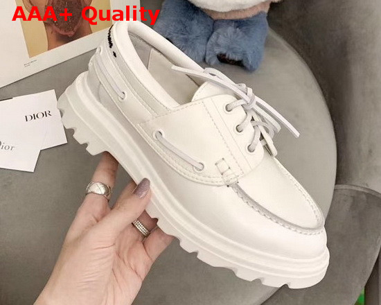 Dior Walker Boat Shoe Off White Rubber and Calfskin Replica