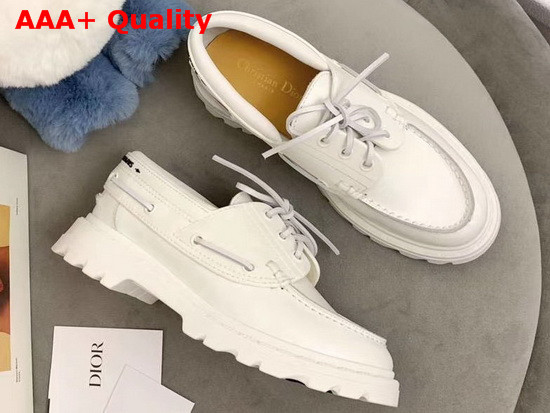 Dior Walker Boat Shoe Off White Rubber and Calfskin Replica