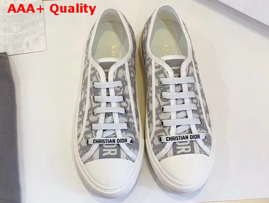 Dior WalknDior Sneaker Gray Dior Oblique Embroidered Cotton Replica