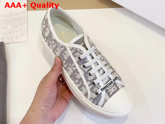 Dior WalknDior Sneaker Gray Dior Oblique Embroidered Cotton Replica