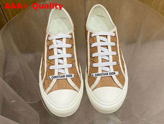 Dior WalknDior Sneaker Nude Denim with Cannage Embroidery Replica